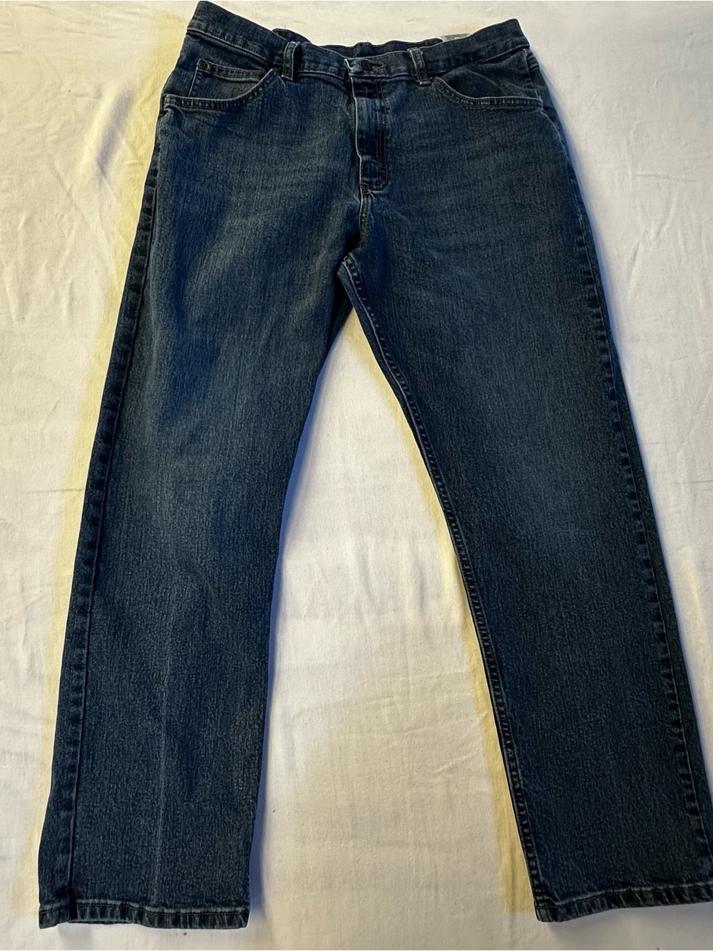 Wrangler Men's Straight Leg Jeans 34x30 Dark Wash Blue Denim